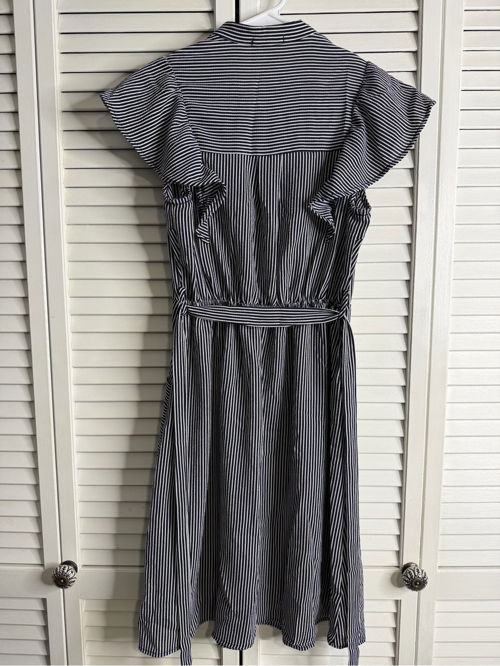 Monteau Black & White flattering Striped Button‑Front Dress, Size Small - Picture 2 of 9